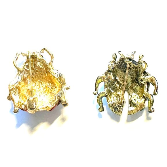 The Spotted Sweethearts — Vintage Style Rhinestone Ladybug Brooch Duo — EUC - Picture 3 of 7